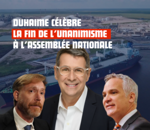 Communiqué image DUHAIME CÉLÈBRE LA FIN DE L’UNANIMISME À L’ASSEMBLÉE NATIONALE